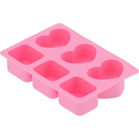Moule à gâteau cœur rectangulaire 6 alvéoles en silicone, outil de cuisson pour pâtisserie maison et cuisine (1/5)