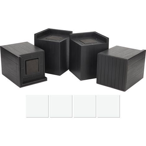 quadratische 4-Zoll-Möbelfüße für Sofa und Bett, schwarze Erhöhungen für kleine, spitze Füße
