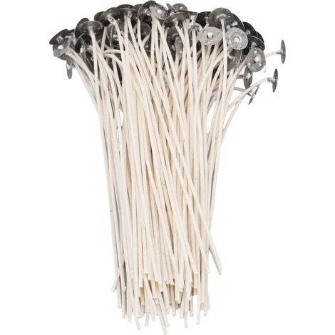 100 Mèches à Bougies Naturelles 15cm Non Fumeuses, Précirées en Coton, Lot de 100 Pièces pour Bougies Parfumées DIY (1/5)