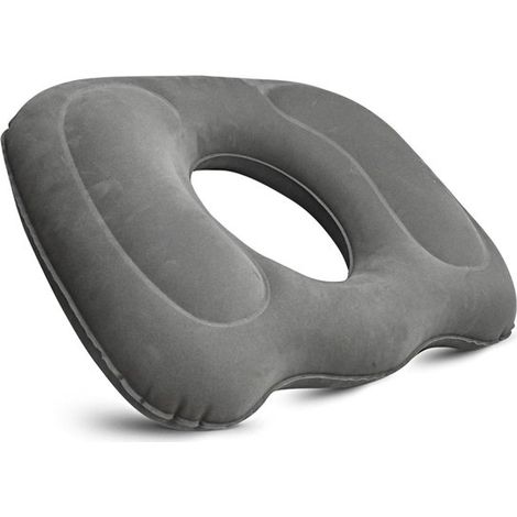 Coussin d'assise en forme de donut - coussins - coussin coccyx - coussin de chaise - coussin d'assise gonflable - gris (1/5)