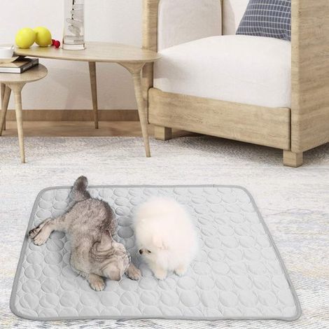 Alfombrilla refrescante para perros, Alfombrilla refrescante de verano, Impermeable, Libre de gel tóxico, Antideslizante, 70 x 100 cm, XL, Gris (1/5)