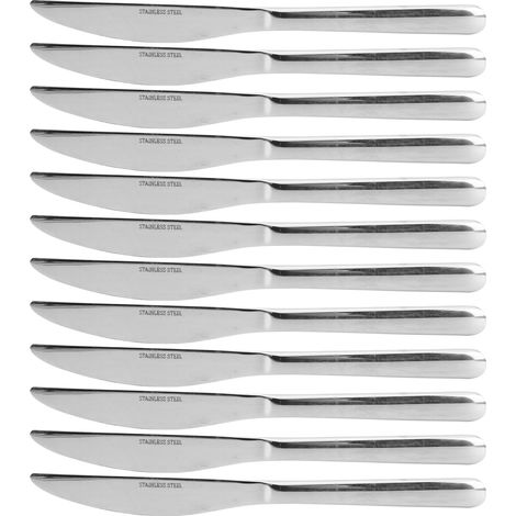 Ensemble de 12 couverts en acier inoxydable pour restaurant hôtelier, couteau à steak inclus (1/5)