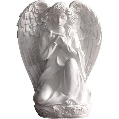 Statuette d'ange gardien, sculpture d'ange en résine blanche en prière, pour étagère, table, salon, chambre
