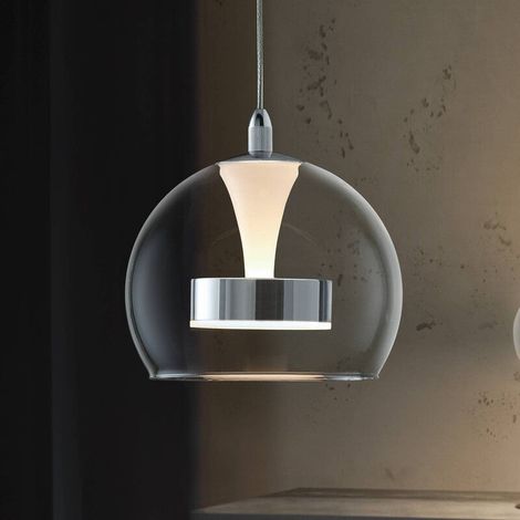 [GEBRAUCHT] B-Ware Trio Pendelleuchte Hängelampe Flynt Led Metall Chrom Glas Wohnzimmer Esszimmer (1/2)