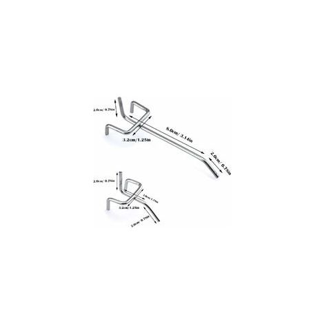 30 Pcs Panneaux Perforés Crochets Métal Crochets pour Panneau perforé accessoires-10 cm et 5 cm Crochet Simple Ensemble Pour Les Garages, Les Remises à Outils,Les Ateliers-RAPANDA (1/3)