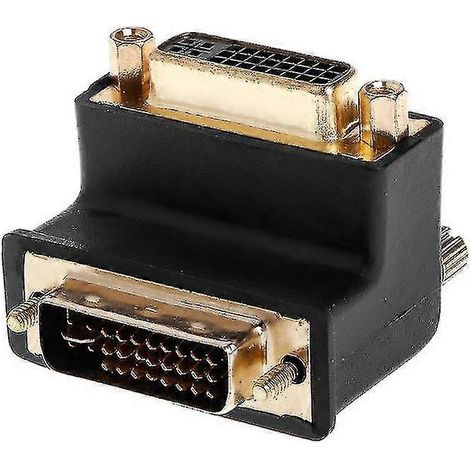 Adaptateur d'extension DVI 24+5D DVI-I double liaison numérique mâle-femelle à angle droit de 90 degrés, adapté aux téléviseurs haute définition et aux moniteurs LCD. (1/5)