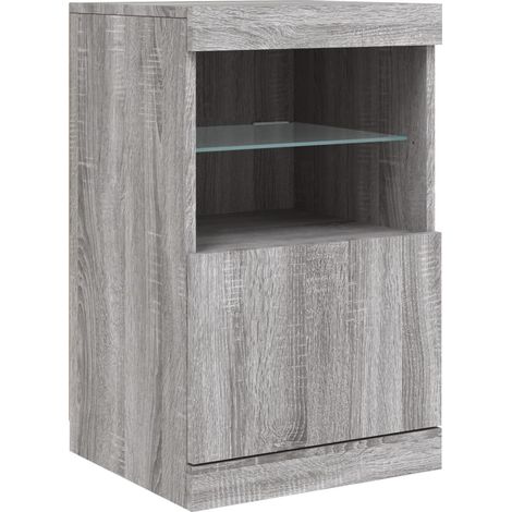 Aparador buffet cómoda mueble almacenaje organizador cocina salón salón con luces LED Sonoma 41 x 37 x 67 cm gris 020030076