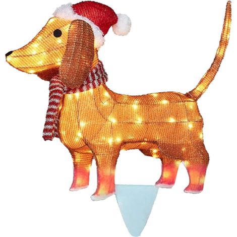 Stake De Jardin Lumineux - Coq Renne Chien En Acrylique - Décoration Extérieure Pour Noël Jardin Cour Terrasse - 1 Pièce (1/5)