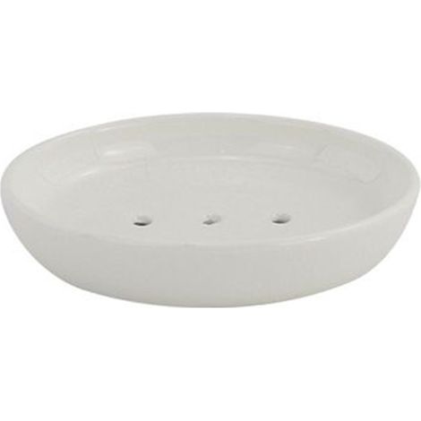 TRADE SHOP - Porta Sapone Saponetta Piatto Bianco Pelle Accessorio Arredo Bagno Elegante 87788 -