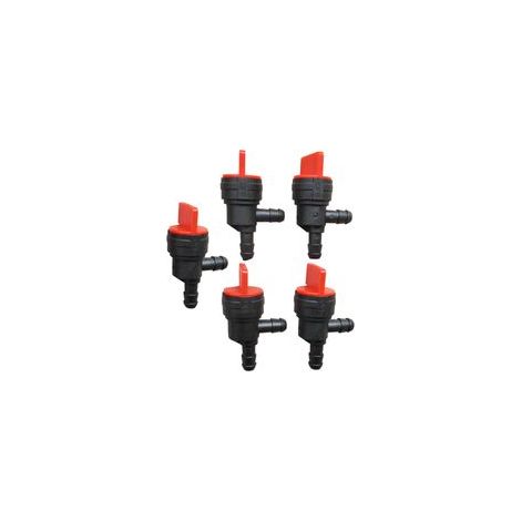Lot de 5 vannes d'arrêt de carburant à 90° (1/4") pour quad, kart, tondeuse et moto. (1/5)