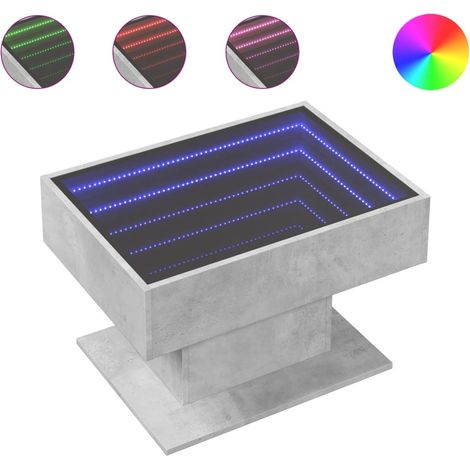Maison Exclusive - LED-Couchtisch Betongrau 70x50x45 cm Holzwerks