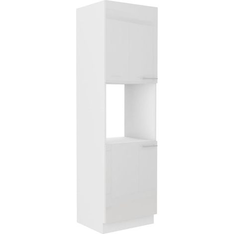 Küchen Hochschrank 60 Lara Weiß Hochglanz Küchenzeile Küchenblock Küche (1/5)