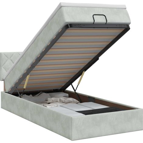 Maison Exclusive - Letto ottomano con materasso Grigio Chiaro 90 x 200 cm Velluto (1/5)