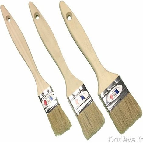 Codève Bois – Pinceau plat 40 mm – Poils en soie naturelle pour peinture et vernis – Charge optimum sans perte de fibres – Pour bois dur