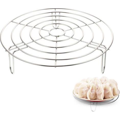 Panier vapeur rond, grille de refroidissement, support pour casserole en acier inoxydable, 15,5 x 7,5 cm, grille de cuisson, panier vapeur pour friteuse à air chaud, panier vapeur pour autocuiseur, Ku (1/5)
