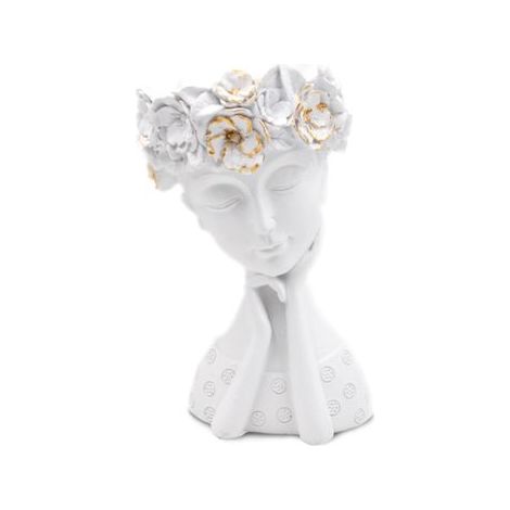 Testa Decorazione Casa in Resina Bianca 20 cm (1/2)