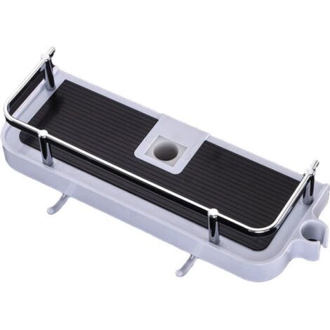 royaluxe-Etage de Douche Mural réglable, Panier Salle de Bain Cuisine Rangement Fixer sur Tuyau, serviteur Douche métal Anti-Rouille, Support Mural Pratique Commode 32x12x6 cm