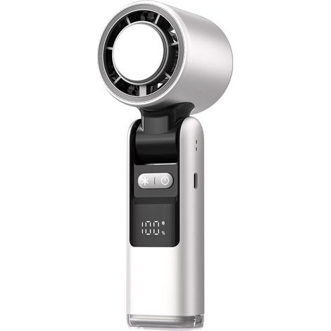 Ventilador portátil con carga USB, velocidad ajustable, pantalla digital, diseño plegable, ventilador de alta velocidad con luz nocturna, C (1/4)