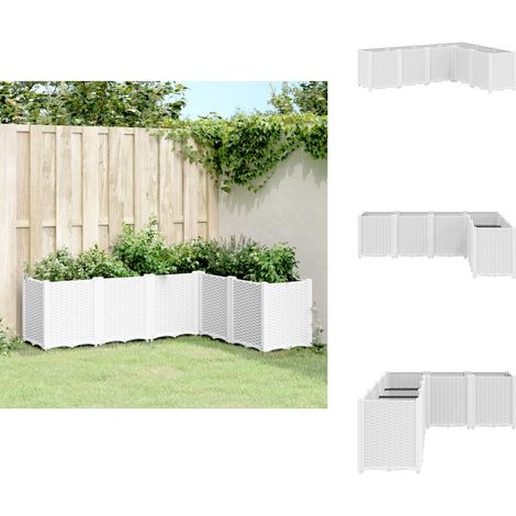Jardinière blanc 160x120x53 cm polypropylène - Jardinieres Exterieures - Jardiniere Blanche - Pot De Fleurs En Polypropylene - Jardinerie - Decoration Exterieur (1/5)
