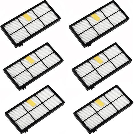 Paquete de 6 filtros de repuesto para aspiradoras Roomba series 800, 900, 850, 860, 861, 866, 870, 880, 890, 900, 960, 980, 981, 985 (1/5)