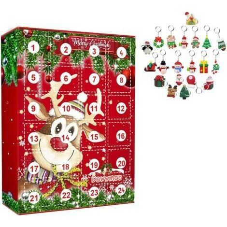 Calendrier de l'Avent de Noël 2025, calendrier créatif de l'Avent de Noël, comprend 24 porte-clés, un sapin de Noël de 24 jours et des décorations pour enfants. (1/5)