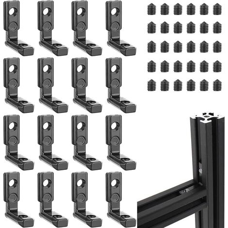 raccords d'angle intérieurs 2020 M5 profilés en aluminium rainure 6 T 90 ° pinces en forme de L connecteur d'angle intérieur connecteur profilé en alliage de zinc (1/5)