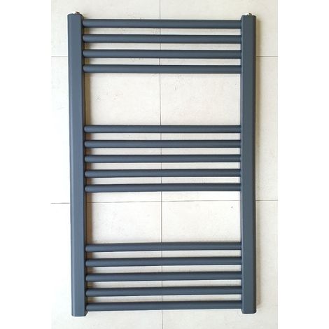 Anthracite Towel Rail York 500 x 800mm Flat Bathroom Radiator (1/3)