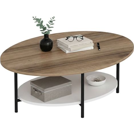 Couchtisch Subiaco, Oval, 60x90x36h cm, Braun