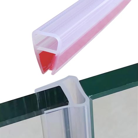 1 Joint de porte douche, Silicone transparent, Forme U, Pour verre 7mm 8mm, Longueur 200cm, Salle de bain