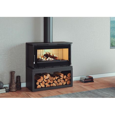 Poêle à bois - FIREMATIC Toronto - L 13.3 kW Avec vitre ROBAX NightFlame