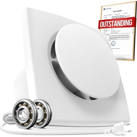 Extracteur d'Air 100mm Silencieux Puissante Ventilation, 130m³/h Ventilateur Amélioré Économe en Énergie, VMC Salle de Bain IPX4 Étanche, Idéal Aerateur dAir pour Salle de Bain, WC, Garage (1/5)
