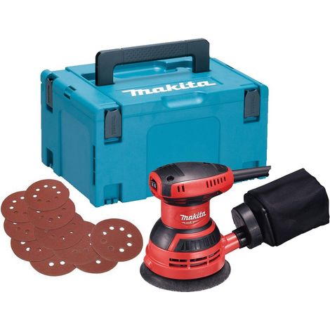 Makita M9204 125mm 5"" 240v Electric Random Orbital Sander + Dust Bag + Makpac (1/4)
