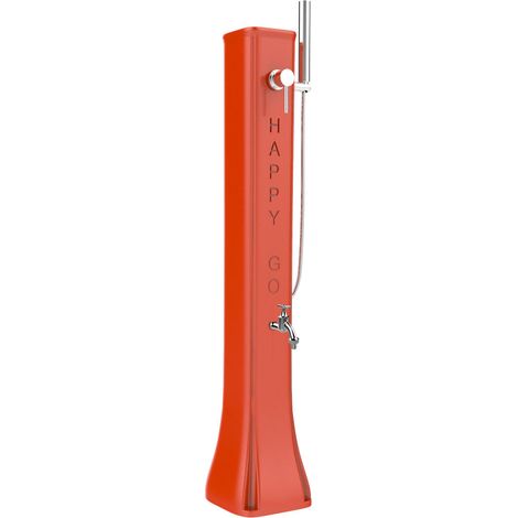 Mini Doccia Solare da Giardino Lavapiedi Miscelatore e Doccetta Mobile Arkema Happy Go Arancio (1/5)