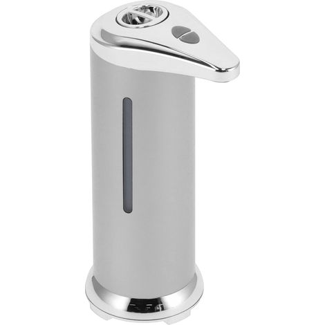 Distributeur de savon liquide automatique sans contact à capteur infrarouge 250 ml pour salle de bain (argenté) (1/5)