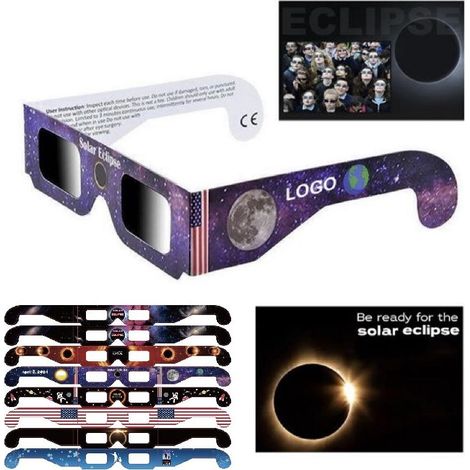 8 pièces Lunettes réfléchissantes pour éclipse solaire - ISO 12312 - Éclipse solaire totale 2026 (1/5)