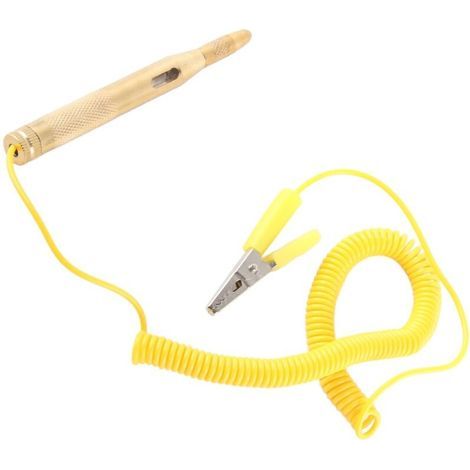 Testeur de Circuit de véhicule automobile, DC 6V 12V 24V, stylo de Test de tension d'ampoule, crayon jaune (1/5)