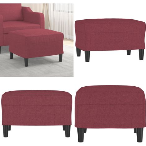 Fußhocker Weinrot 60x50x41 cm Stoff - Stoffhocker - Wohnzimmerhocker (1/5)