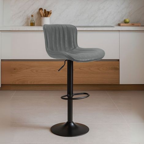 2x Sgabello regolabile Snas grigio scuro con piede nero (1/4)