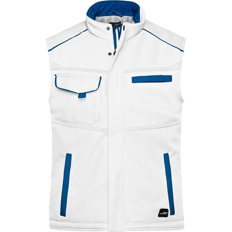 James & Nicholson Softshellweste mit warmem Innenfutter JN854 Gr. M white/royal (1/5)