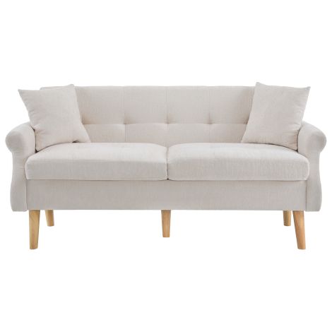 Design moderne, mobilier rembourré, tissu chenille, canapé deux places, canapé avec coussins épais, convient pour le salon, la chambre, l'appartement, etc. Vidéo disponible. (1/5)