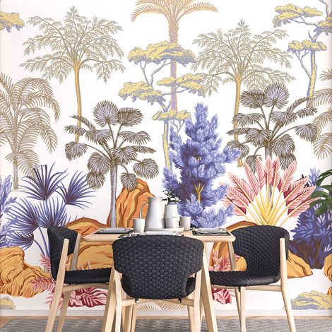 Papier peint panoramique - Forêt tropicale - 260 cm x 260 cm (1/4)