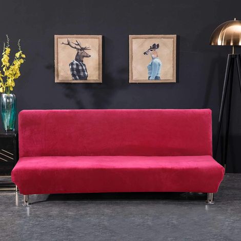 Housse Housse Canape Lit Extensible Anti-Taches Housse bz Housse de canapé sans Bras Vin Rouge (1/5)