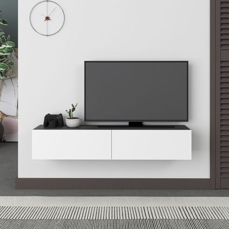 Mobile porta Tv sospeso ante a ribalta Francy colore antracite bianco (1/5)