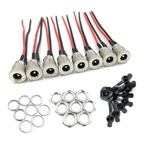 fiches Creuses CC 5,5 x 2,1 mm DC DC Power Jack Femelle Panneau de Montage fiche d'alimentation Adaptateur Secteur Basse Tension (1/3)