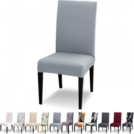 Housse de Chaise Extensible Lot de 4 Housse de Chaise Salle à Manger Universel Lavable Moderne Couvre Couverture de Chaise pour Décor Salle à Manger Restaurant Hôtel Bouquet,Gris Clair (1/5)