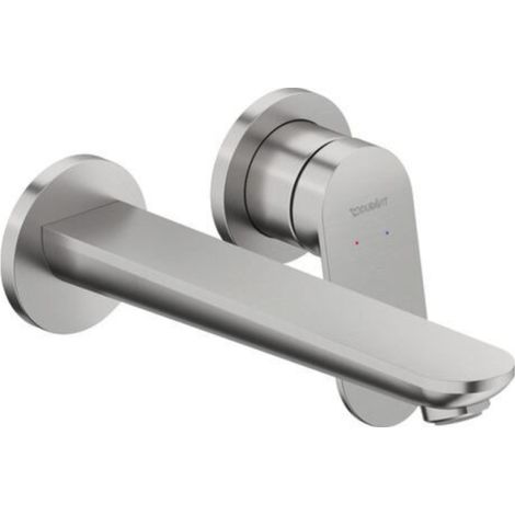 Duravit Wave - Mitigeur de lavabo encastré, 2 trous, inox brossé WA1070004070 (1/4)