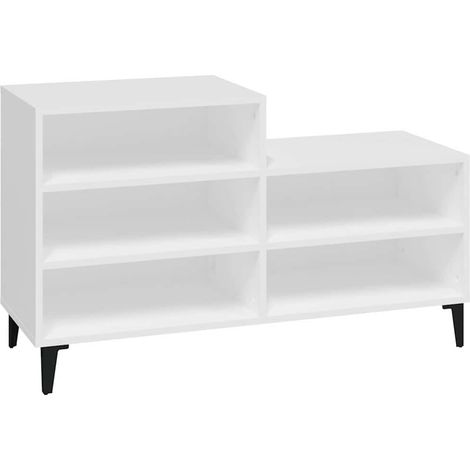 Armoire à Chaussures, Meuble Étagère de Rangement, Blanc 102x36x60 cm Bois d'ingénierie OIB4759E (1/5)