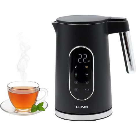 Elektrischer Wasserkocher 1,7 L mit Temperaturwahl (40–100 °C)  Doppelwand Edelstahl, Cool-Touch, LED-Display & Warmhaltefunktion