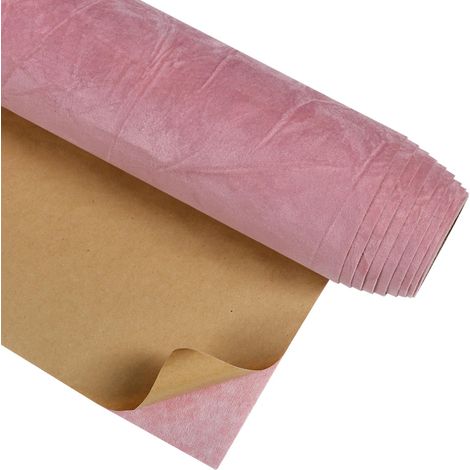 Papier Peint Autocollant Adhesif Feutre Rose Vinyle Velours Corail Rose Rides 30cm x 200cm Mural Chambre Comptoir Plan de Travail Adhesif pour Meuble Boîte à Bijoux (1/5)
