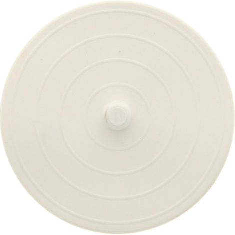 Tapón para lavabo o fregadero de goma blanca con ventosa, diámetro 103 mm QUICK PLOMBERIE